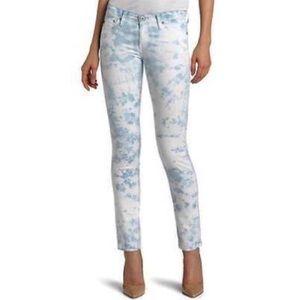 AG tie dye cigarette jean in blue and white